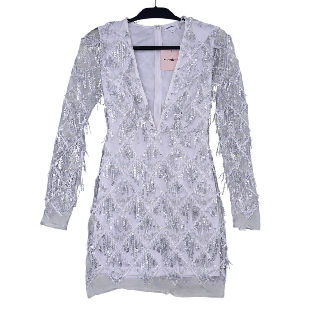 superdown Silver Sequin Mini Dress